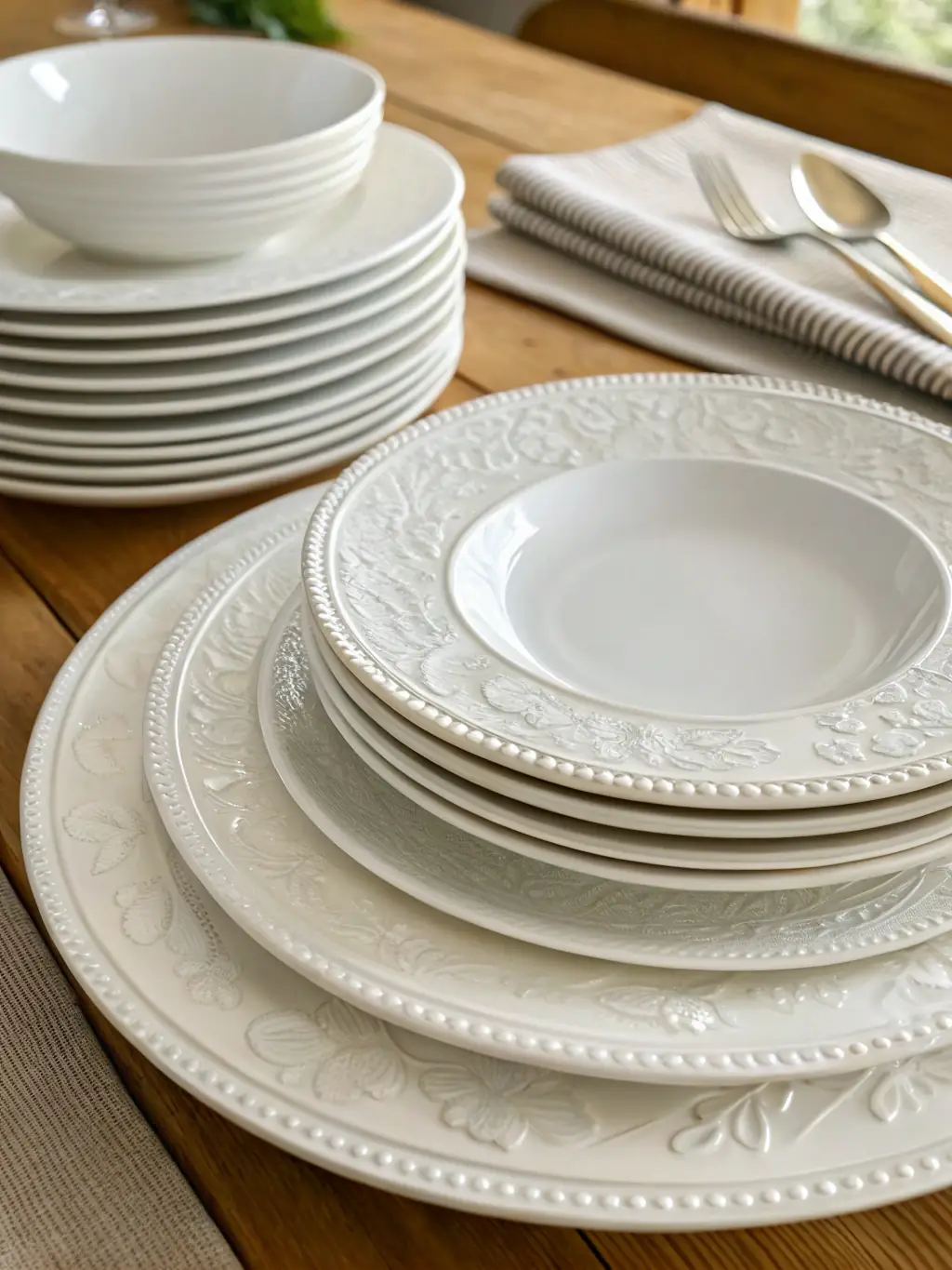 A vibrant arrangement of Meichubang's ceramic-coated plates and bowls, showcasing their colorful designs and non-stick surfaces, set on a modern dining table.